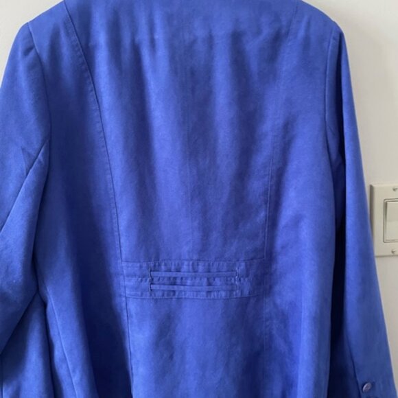 Tan Jay Jacket VTG - Vibrant Blue - soft faux suede material -large size 8 - Picture 4 of 7